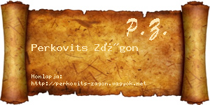 Perkovits Zágon névjegykártya